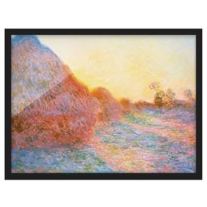 Tableau Claude Monet, Les Meules V Papier / Pin - Multicolore