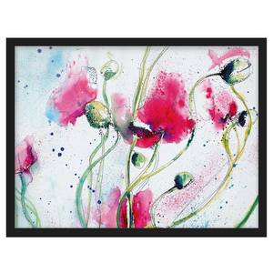 Afbeelding Painted Poppies I papier/grenenhout - lila