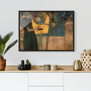 Afbeelding Gustav Klimt Die Musik I papier/grenenhout - groen