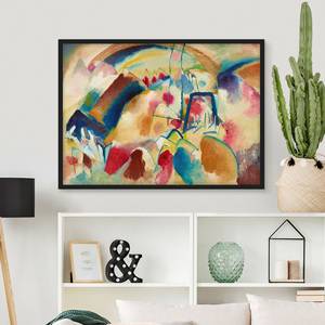 Tableau Kandinsky, Paysage avec église Papier / Pin - Multicolore