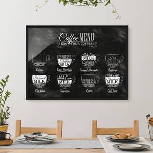 Afbeelding Koffie Krijtbord I papier/grenenhout - zwart/wit