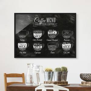 Afbeelding Koffie Krijtbord I papier/grenenhout - zwart/wit