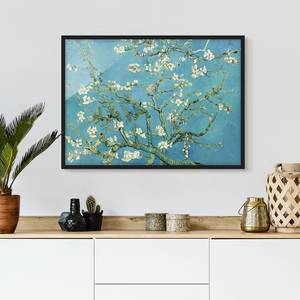 Wandbild Vincent van Gogh Mandelblüte Papier / Kiefer - Blau - 100 x 70 cm