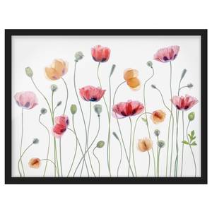 Poster con cornice Klatschmohn Party I Carta / Pino - Bianco