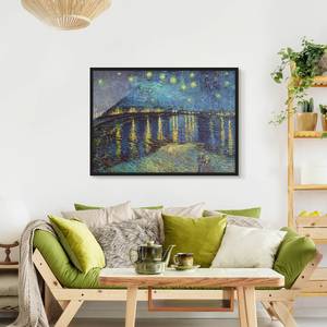 Poster cornice Notte stellata sul Rodano Carta / Pino - Blu - 100 x 70 cm