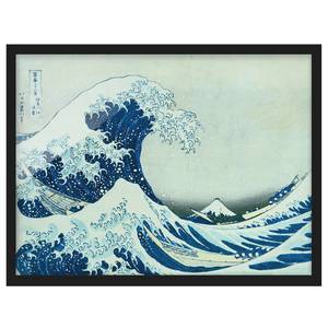 Tableau déco Kanagawa La Vague I Papier / Pin - Bleu