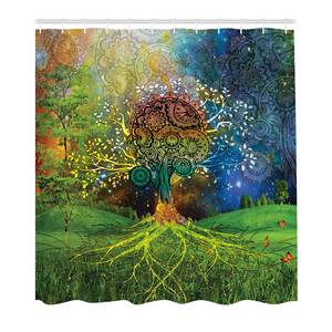 Rideau de douche Terre Mère Polyester - Multicolore - 175 x 200 cm