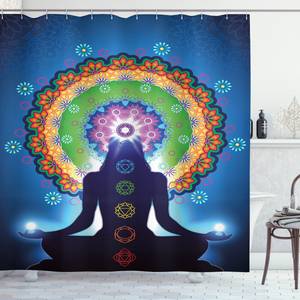 Douchegordijn Mandala Chakra polyester - meerdere kleuren - 175 x 220 cm