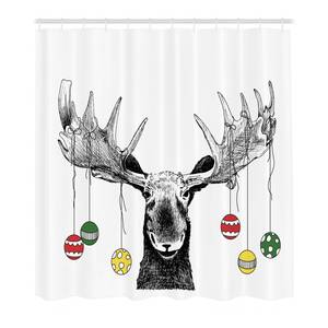 Rideau de douche Renne de Noël Polyester - Multicolore - 175 x 200 cm