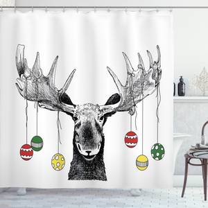 Tenda da doccia Renna di Natale Poliestere - Multicolore - 175 x 200 cm