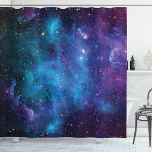 Rideau de douche Galaxy Polyester - Bleu marine / Violet - 175 x 200 cm