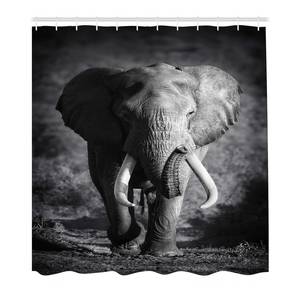 Duschvorhang Wildlife Elefant Polyester - Grau - 175 x 200 cm
