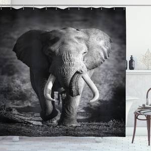 Tenda da doccia Elefante Poliestere - Grigio - 175 x 200 cm