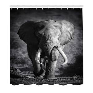 Douchegordijn Wildlife Olifant polyester - grijs - 175 x 180 cm