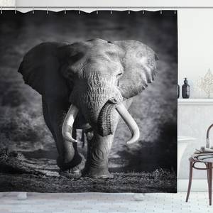 Douchegordijn Wildlife Olifant polyester - grijs - 175 x 180 cm