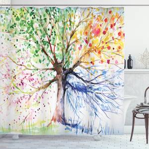 Duschvorhang Bunte Jahreszeiten Polyester - Mehrfarbig - 175 x 240 cm
