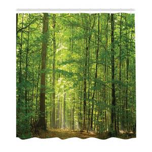 Douchegordijn Loofbos polyester - groen - 175 x 220 cm