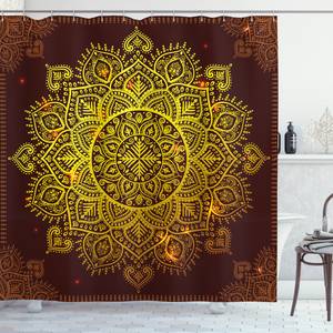 Tenda da doccia Mandala oro Poliestere - Giallo / Marrone - 175 x 200 cm
