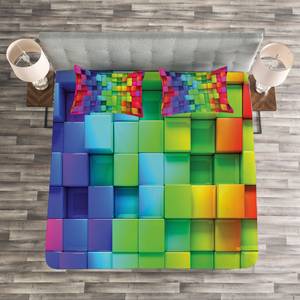 Tagesdecken-Set Rainbow Color Polyester - Mehrfarbig - 220 x 220 cm
