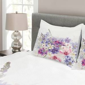 Bedsprei-set Bloemen polyester - roze/lila - 264 x 220 cm