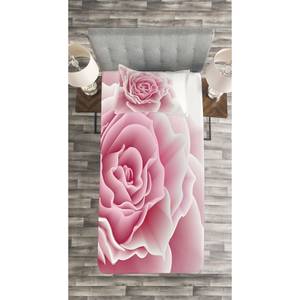 Couvre-lit Roses Polyester - Rose / Blanc - 170 x 220 cm