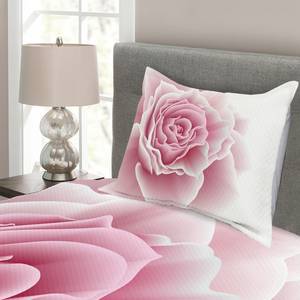 Couvre-lit Roses Polyester - Rose / Blanc - 170 x 220 cm