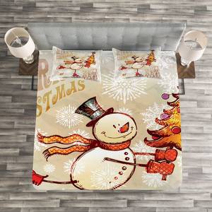 Couvre-lit Skating Happy Snowman Polyester - Multicolore - 264 x 220 cm