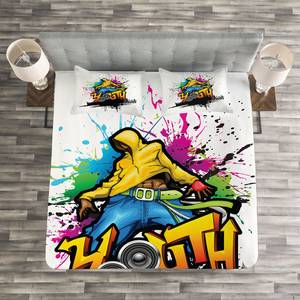 Copriletto e federa Hip Hop Poliestere - Multicolore - 220 x 220 cm