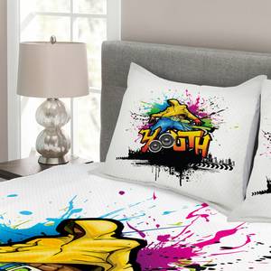 Copriletto e federa Hip Hop Poliestere - Multicolore - 220 x 220 cm