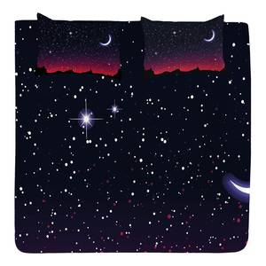 Tagesdecken-Set Red Sky Polyester - Indigo / Magenta - 264 x 220 cm