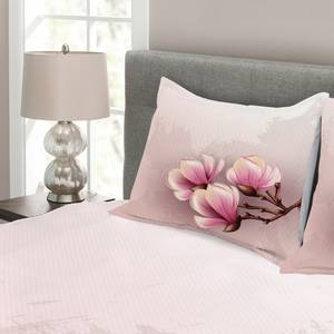 Bedsprei-set Fragiele Bloemblaadjes polyester - roze/bruin - 264 x 220 cm