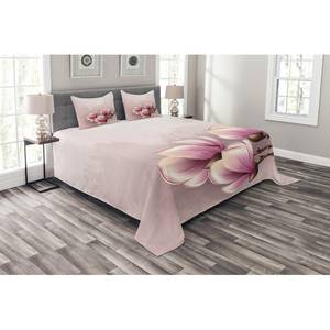 Bedsprei-set Fragiele Bloemblaadjes polyester - roze/bruin - 220 x 220 cm