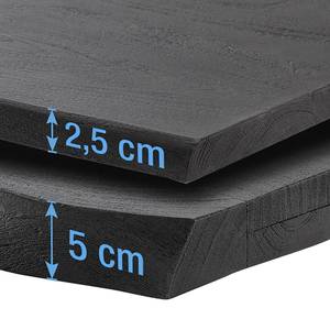 Massiver Baumkanten-Esstisch KAPRA Akazie Grau - 160 x 80 cm - Schwarz - U-Form - Tischplattenstärke: 5 cm