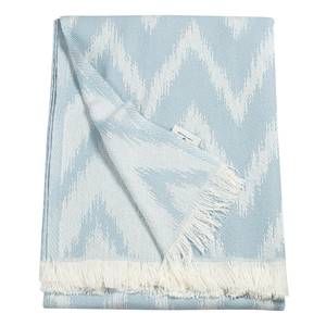 Plaid Zig Zag Coton / Polyester - Bleu ciel