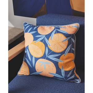 Housse de coussin Oranges Polyester / Coton - Bleu marine