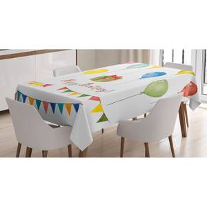 Nappe Anniversaire Mélange satin et polyester - Multicolore - 140 x 240 cm