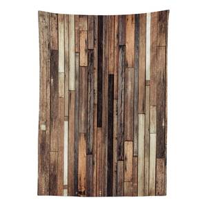 Tafelkleed Oude Planken mix van polyester en satijn - bruin - 140 x 200 cm