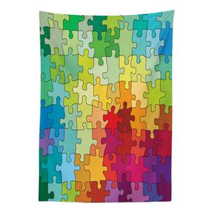 Nappe Hobby Puzzle Mélange satin et polyester - Multicolore - 140 x 200 cm