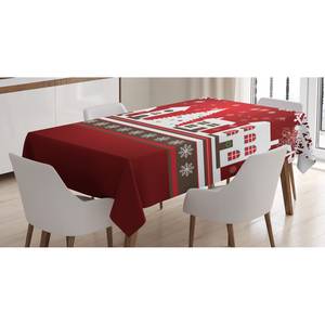 Nappe Hiver Mélange satin et polyester - Rouge / Blanc - 140 x 200 cm