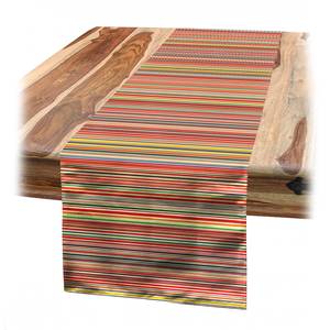 Runner con motivo a strisce Poliestere - Multicolore - Multicolore - 40 x 180 cm