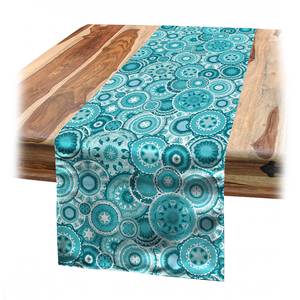 Tafelloper Mandala polyester - turquoise - 40 x 300 cm