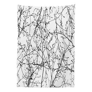 Nappe Branches Mélange satin et polyester - Blanc / Noir - 140 x 200 cm