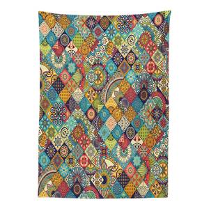 Nappe Checkered Folk Mélange satin et polyester - Multicolore - 140 x 200 cm