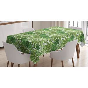 Tafelkleed Jungle Bladeren mix van polyester en satijn - groen - 140 x 240 cm