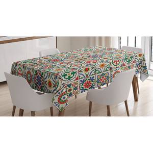 Nappe Feuilles abstraites Mélange satin et polyester - Multicolore - 140 x 170 cm