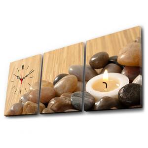 Wandklok Helba (3-delig) leer/houten plaat - meerdere kleuren - 96 cm x 40 cm