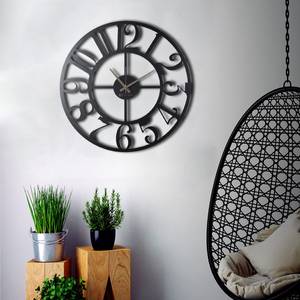 Horloge murale Lodrino Aluminium - Noir