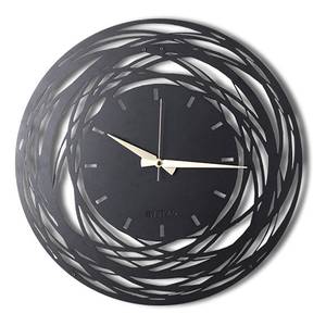 Wanduhr Lombez Aluminium- Schwarz