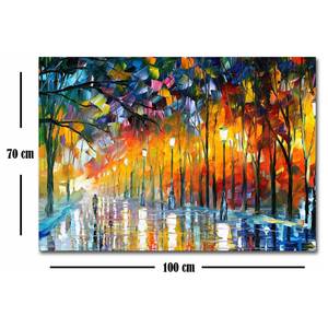 Impression sur toile Huelma Cuir / Panneau composite en bois - Multicolore - 70 x 100 cm