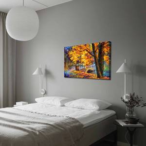 Afbeelding Hot Springs leer/houten plaat - meerdere kleuren - 70 cm x 100 cm